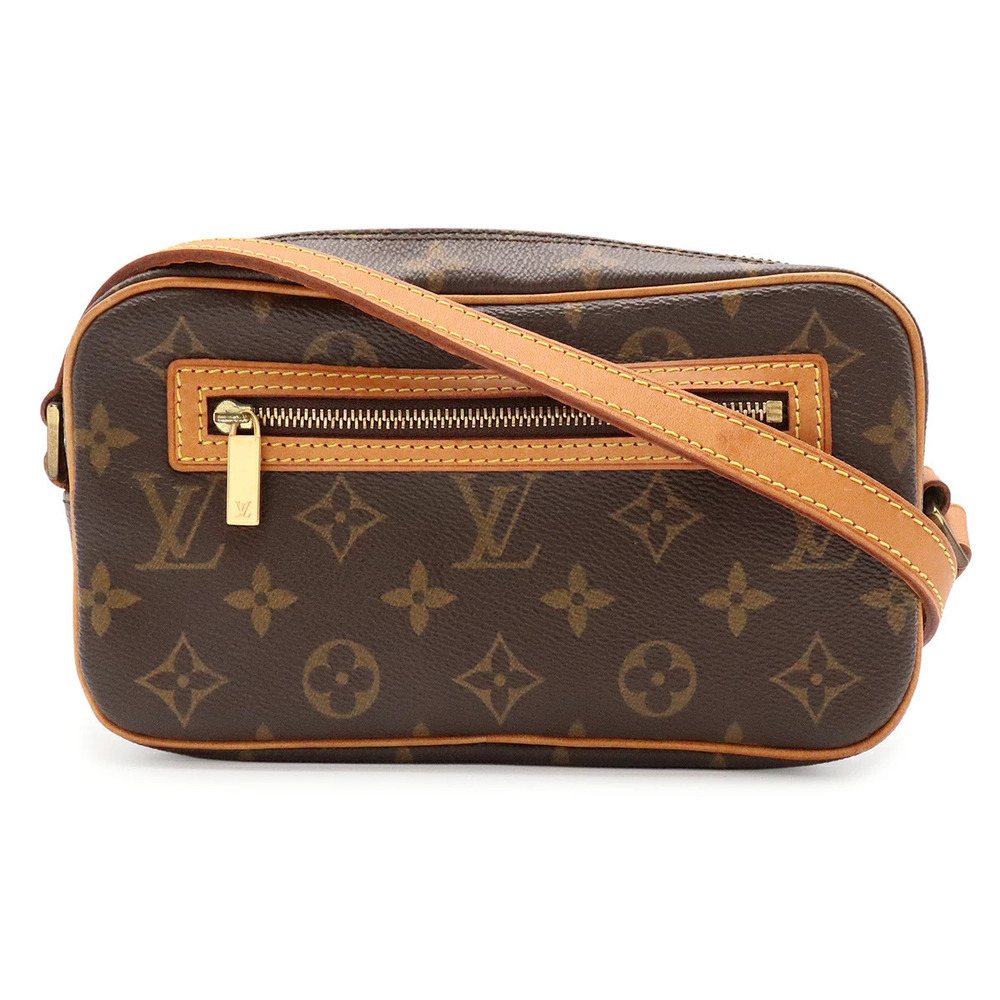 Louis Vuitton Monogram Pochette Cite Hobo Shoulder Bag Canvas Leather Brown